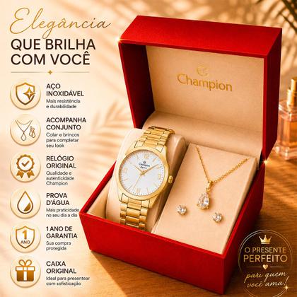 Imagem de Relógio Feminino Champion Prata Original 1 Ano De Garantia