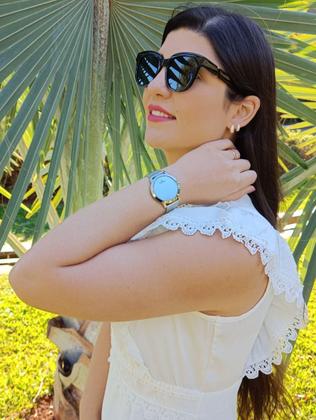 Imagem de Relógio Feminino Champion Prata Original a Prova D'água Espelhado Redondo