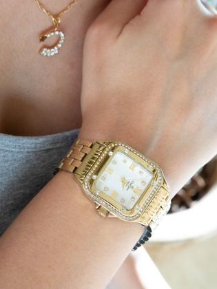 Imagem de Relógio Feminino Champion Quadrado Kit CN27321W