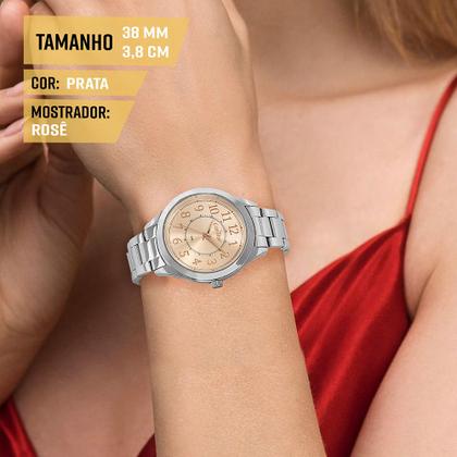 Imagem de Relógio Feminino Condor Original Prata Prova Dágua Analógico