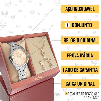 Imagem de Relógio Feminino Condor Original Prata Prova Dágua Analógico