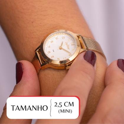 Imagem de Relógio Feminino Condor Pequeno Dourado CO2035MZS/K4K Colar e Brincos
