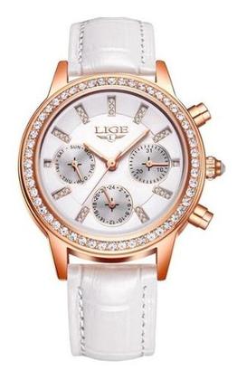 Imagem de Relógio Feminino De Pulso Analógico Quartzo Em Pulseira De Couro