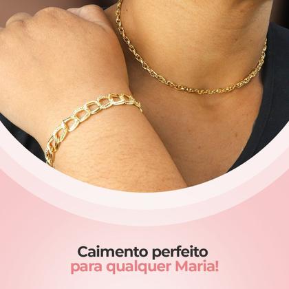 Imagem de Relogio feminino digital aço banhado strass + pulseira + colar strass qualidade premium redondo