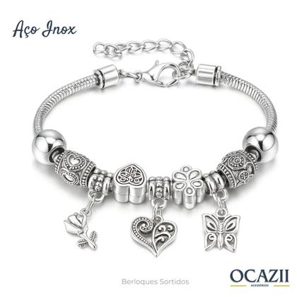 Imagem de Relógio Feminino Digital Aço Inox Quadrado Prata Casual com Caixa e Pulseira Berloques Delicada Ajustável Social Presente Premium