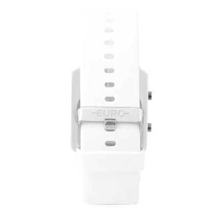 Imagem de Relógio Feminino Digital de Pulso Branco com Pulseira de Silicone Quadrado Fashion Luxo Elegante Euro