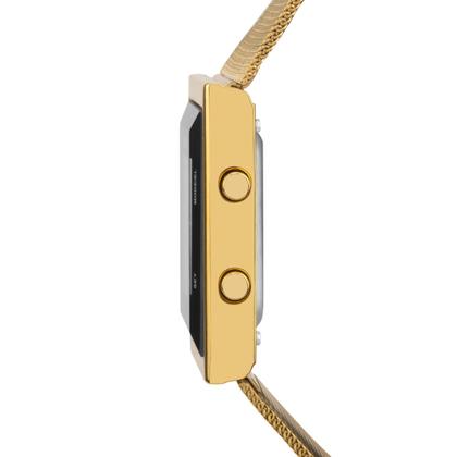 Imagem de Relógio Feminino Digital Dourado com Caixa e Pulseira de Aço Inoxidável Resistente à Água Quadrado Fashion Luxo Elegante Euro