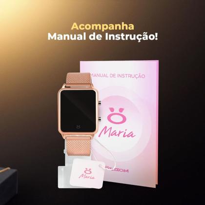 Imagem de Relógio Feminino Digital Dourado  Feminino Aço Inoxidável Pulseira em Silicone 