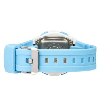 Imagem de Relógio Feminino Digital Onix IT-697 (9858) Resistente à água 5 ATM Branco Caixa em Resina Azul Pulseira de Plástico Visor Acrílico Quadrado Fivela