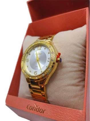 Imagem de Relógio Feminino Dourado Analógico Condor Inox Social Luxo