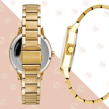 Imagem de Relógio Feminino Dourado Mondaine 1 Ano De Garantia Original