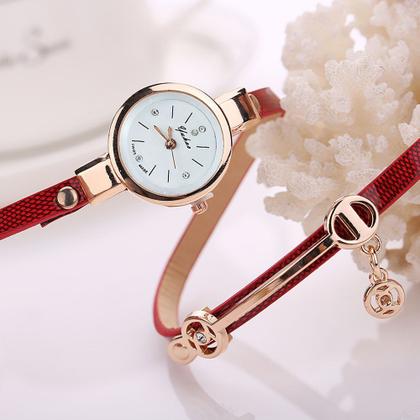 Imagem de Relogio Feminino Dourado Pulseira Bracelete 3 Voltas Com Strass