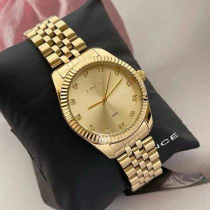 Imagem de Relógio Feminino Dourado Pulso Lince Lrgj152l36