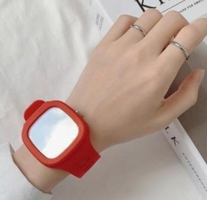 Imagem de Relógio Feminino Fashion Digital Espelhado Silicone Estojo