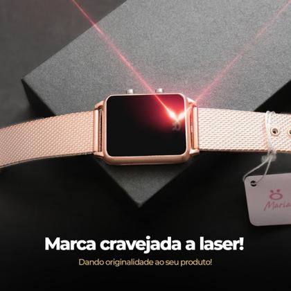 Imagem de Relogio Feminino Led digital  Ajustavel Dourado rose preto e prata