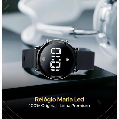 Imagem de Relogio feminino led preto + oculos sol + bracelete digital digital silicone ajustavel presente qualidade premium social