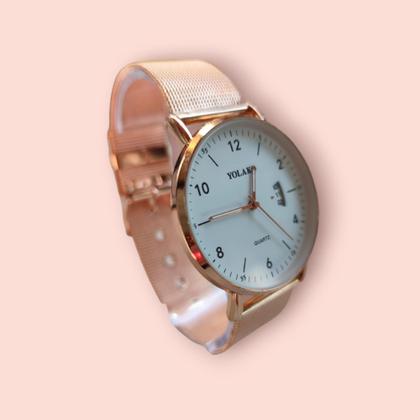Imagem de Relógio Feminino Luxo Fashion Aço Calendário Com Estojo