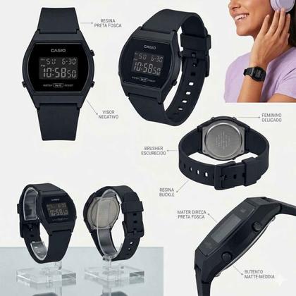 Imagem de Relógio Feminino Marca Casio Vintage Digital Esportivo Preto Nude Rose Gold LW-204
