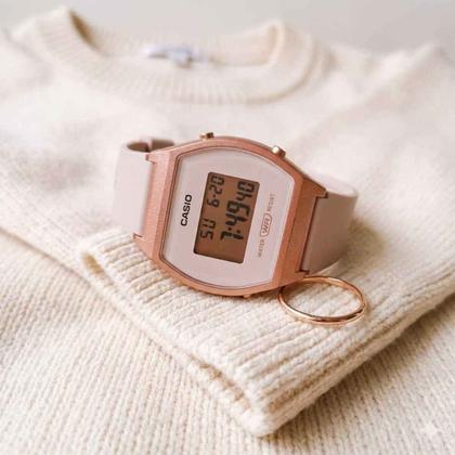 Imagem de Relógio Feminino Marca Casio Vintage Digital Esportivo Preto Nude Rose Gold LW-204
