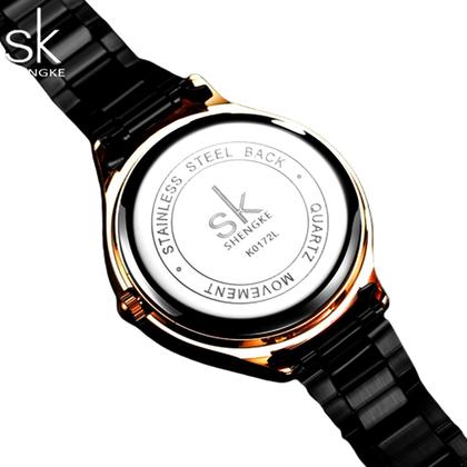 Imagem de Relógio Feminino Moda Casual Design Elegante Flores Pulseira em Aço Inoxidável 