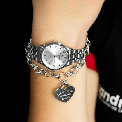 Imagem de Relogio Feminino Mondaine Aço Inoxidavel Prata Mostrador Prata Com Pulseira Original Resistente a Agua 1 Ano de Garantia 32610L0MKNE2K4L12