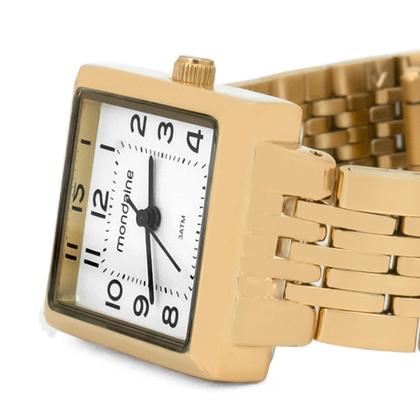 Imagem de Relógio Feminino Mondaine Dourado Quadrado Casual Original Prova D'água Garantia 1 ano