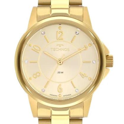 Imagem de Relógio Feminino Pequeno Dourado Redondo Technos Boutique Slim Prova d'Água 2035MTP/1X