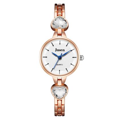 Imagem de Relógio Feminino Pequeno Dourado Rosé Luxo + Pulseira Charm