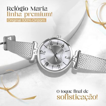 Imagem de Relogio feminino prata aço inox prova dagua silicone + caixa strass qualidade premium moda presente pulseira ajustavel