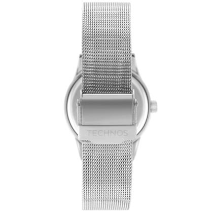 Imagem de Relógio Feminino Prata Analógico de Pulso Movimento Quartzo com Caixa e Pulseira de Aço Inoxidável À Prova D Água à Água Luxo Elegante Fashion Technos