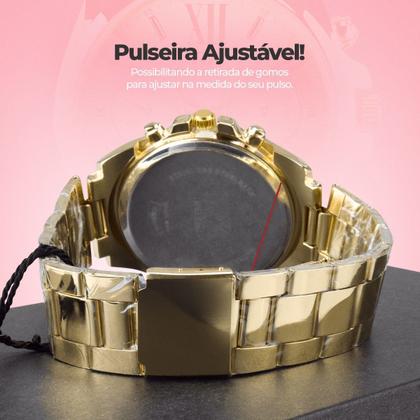 Imagem de relogio feminino premium aço prova dagua qualidade banhado original dourado social resistente presente casual