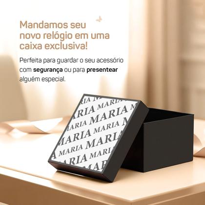 Imagem de relogio feminino prova dagua aço prata + pulseira + caixa resistente presente social moda original qualidade premium