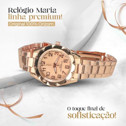 Imagem de relogio feminino prova dagua rose + caixa + brincos + colar casual qualidade premium moda inoxidável presente social