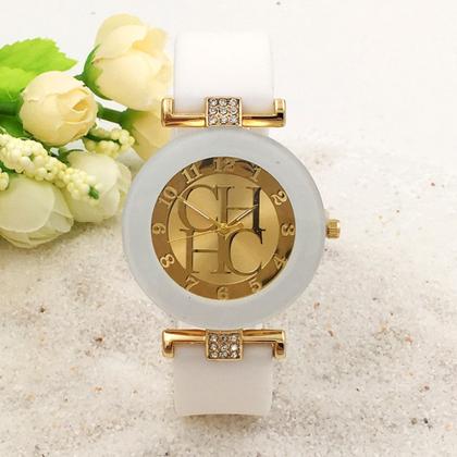 Imagem de Relógio Feminino Pulseira Silicone Com Estojo Fashion Analógico