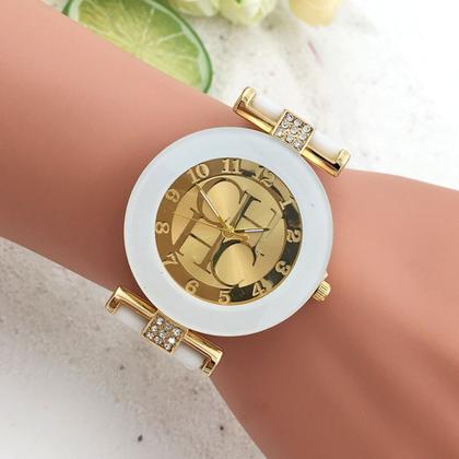 Imagem de Relógio Feminino Pulseira Silicone Com Estojo Fashion Analógico