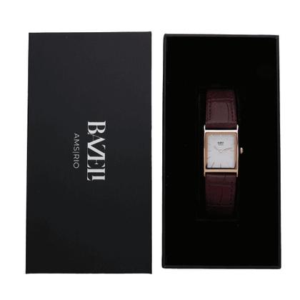 Imagem de Relógio Feminino Quadrado Couro Croco Rembrandt Rosé Gold