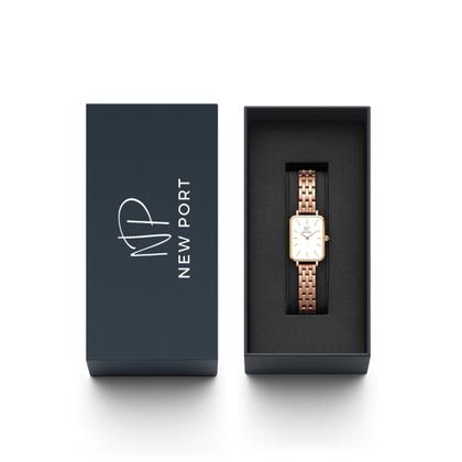 Imagem de Relógio Feminino Quadrado Rose Gold Venezia minimalista New Port