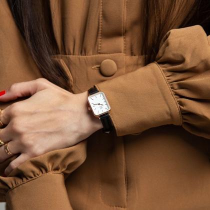 Imagem de Relógio Feminino Quadrado Rosê Minimalista Piermont New Port