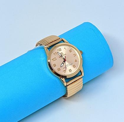 Imagem de Relógio Feminino Redondo Quartz Pulseira Bracelete de Mola Elástica Aço Inox Analógico Luxo Dourado Gold Rose Tendência