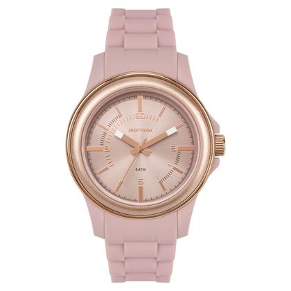 Imagem de Relógio Feminino Rosa Analógico de Pulso Movimento Quartzo com Pulseira de Silicone Redondo Delicado Luxo Elegante Fashion Mormaii