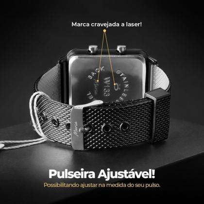 Imagem de relogio feminino social digital led aço inox moda original presente ajustavel casual