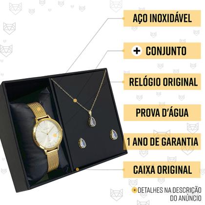 Imagem de Relógio Feminino Technos Dourado Original Prova D'água