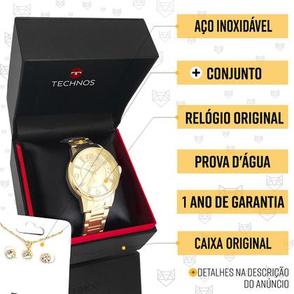 Imagem de Relógio Feminino Technos Dourado Prova D'água Garantia 1 Ano