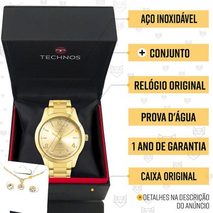 Imagem de Relógio Feminino Technos Dourado Prova Dágua Top Original