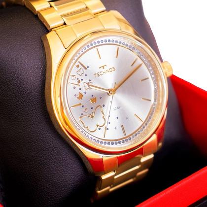 Imagem de Relógio Feminino Technos Trend Dourado Analógico 2036MRQ/1K Colar e Brincos