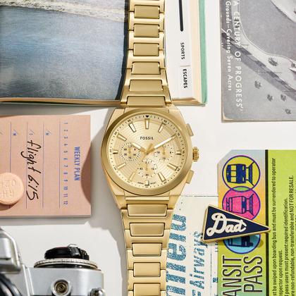 Imagem de Relógio Fossil Masculino Everett Dourado - FS6119/1DN