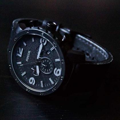 Imagem de Relógio Fossil Masculino Preto Nate JR1354/2PN Analógico 10 Atm Cristal Mineral Tamanho Grande