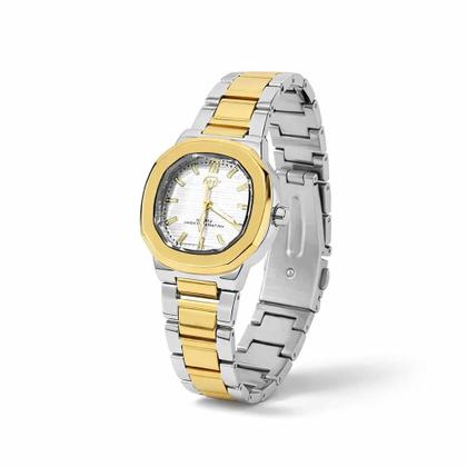 Imagem de Relógio Geneve Elegance Golden Slim Misto Pequeno Delicado 30mm