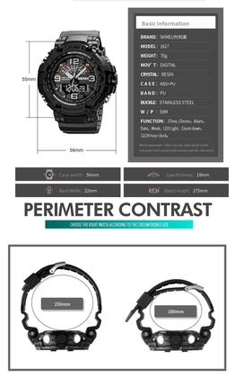 Imagem de Relógio Gosasa Analog Digital LED 50m à prova d'água para homens