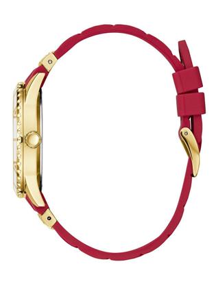 Imagem de Relógio GUESS Feminino Gold-Tone com Pulseira de Silicone Vermelha - U1157L2